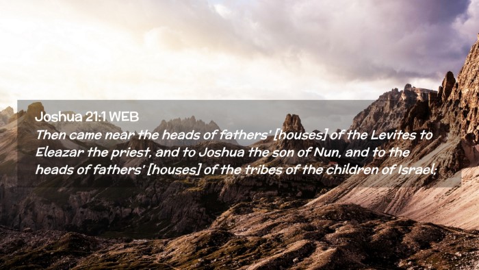 Picture 02 - Joshua 21:1 WEB Desktop Wallpaper - Then came near the heads of fathers' [houses] of - Desktop Bible Verse Wallpaper