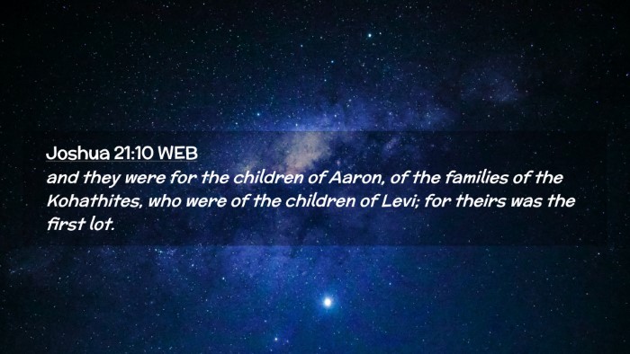Picture 02 - Joshua 21:10 WEB Desktop Wallpaper - and they were for the children of Aaron, of the - Desktop Bible Verse Wallpaper
