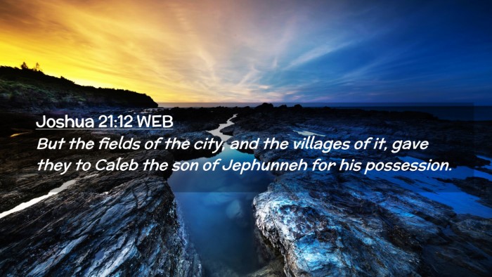 Picture 02 - Joshua 21:12 WEB Desktop Wallpaper - But the fields of the city, and the villages of - Desktop Bible Verse Wallpaper