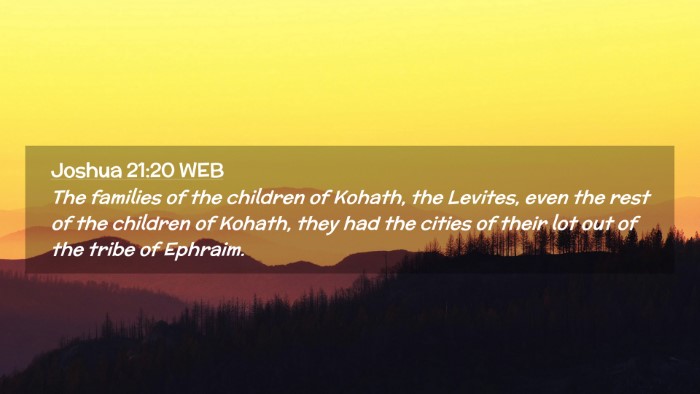 Picture 02 - Joshua 21:20 WEB Desktop Wallpaper - The families of the children of Kohath, the - Desktop Bible Verse Wallpaper