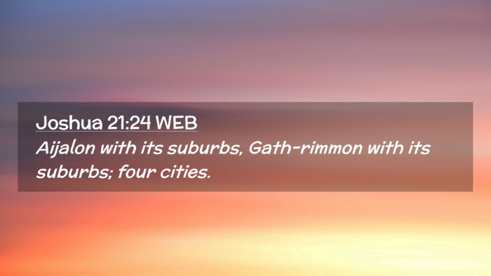 Picture 02 - Joshua 21:24 WEB Desktop Wallpaper - Aijalon with its suburbs, Gath-rimmon with its - Desktop Bible Verse Wallpaper