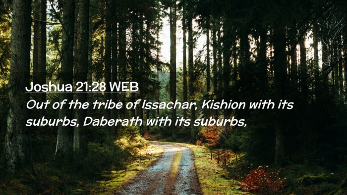 Picture 02 - Joshua 21:28 WEB Desktop Wallpaper - Out of the tribe of Issachar, Kishion with its - Desktop Bible Verse Wallpaper
