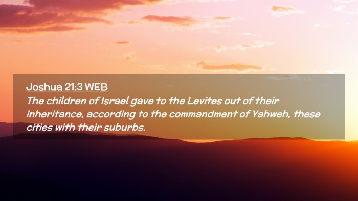 Picture 02 - Joshua 21:3 WEB Desktop Wallpaper - The children of Israel gave to the Levites out of - Desktop Bible Verse Wallpaper