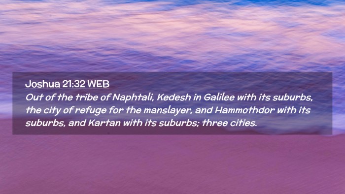 Picture 02 - Joshua 21:32 WEB Desktop Wallpaper - Out of the tribe of Naphtali, Kedesh in Galilee - Desktop Bible Verse Wallpaper