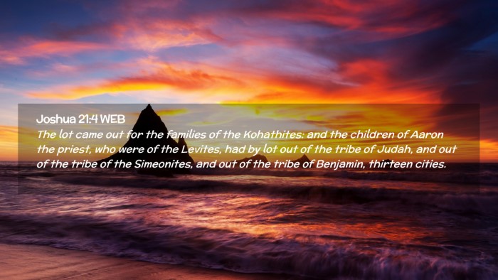 Picture 02 - Joshua 21:4 WEB Desktop Wallpaper - The lot came out for the families of the - Desktop Bible Verse Wallpaper