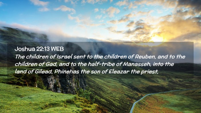 Picture 02 - Joshua 22:13 WEB Desktop Wallpaper - The children of Israel sent to the children of - Desktop Bible Verse Wallpaper