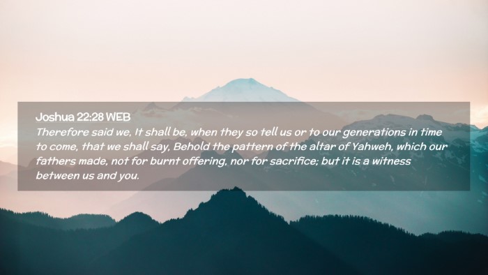 Picture 02 - Joshua 22:28 WEB Desktop Wallpaper - Therefore said we, It shall be, when they so tell - Desktop Bible Verse Wallpaper