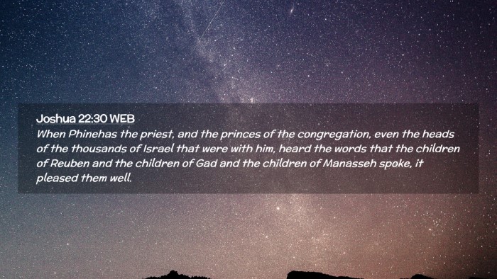 Picture 02 - Joshua 22:30 WEB Desktop Wallpaper - When Phinehas the priest, and the princes of the - Desktop Bible Verse Wallpaper