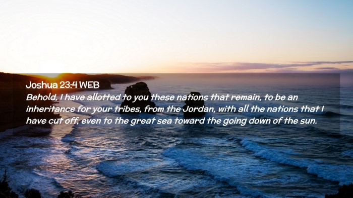 Picture 02 - Joshua 23:4 WEB Desktop Wallpaper - Behold, I have allotted to you these nations that - Desktop Bible Verse Wallpaper