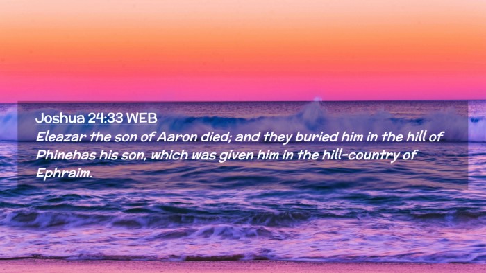 Picture 02 - Joshua 24:33 WEB Desktop Wallpaper - Eleazar the son of Aaron died; and they buried - Desktop Bible Verse Wallpaper