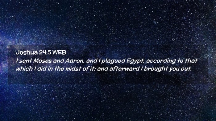 Picture 02 - Joshua 24:5 WEB Desktop Wallpaper - I sent Moses and Aaron, and I plagued Egypt, - Desktop Bible Verse Wallpaper