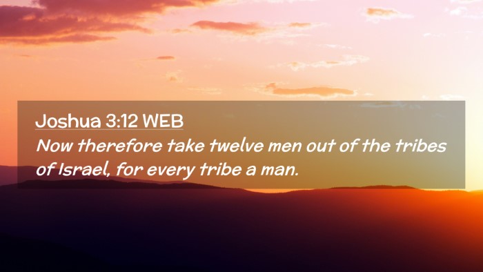 Picture 02 - Joshua 3:12 WEB Desktop Wallpaper - Now therefore take twelve men out of the tribes - Desktop Bible Verse Wallpaper
