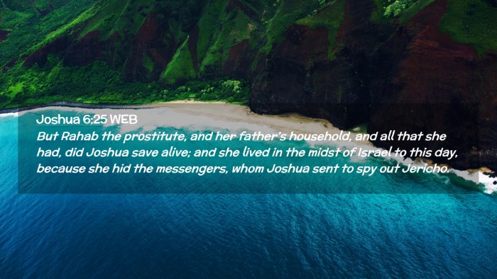 Picture 02 - Joshua 6:25 WEB Desktop Wallpaper - But Rahab the prostitute, and her father's - Desktop Bible Verse Wallpaper