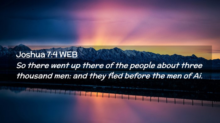 Picture 02 - Joshua 7:4 WEB Desktop Wallpaper - So there went up there of the people about three - Desktop Bible Verse Wallpaper