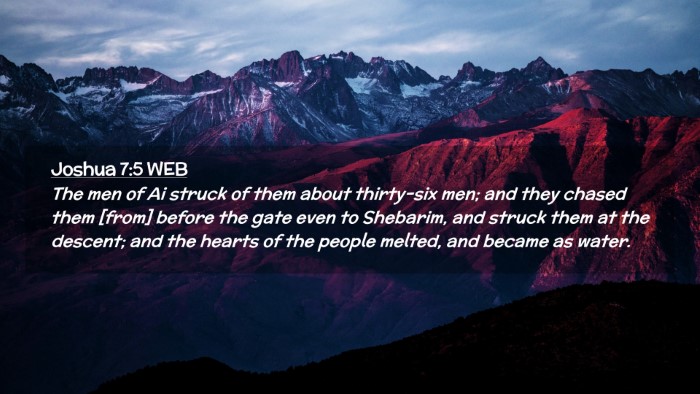 Picture 02 - Joshua 7:5 WEB Desktop Wallpaper - The men of Ai struck of them about thirty-six - Desktop Bible Verse Wallpaper