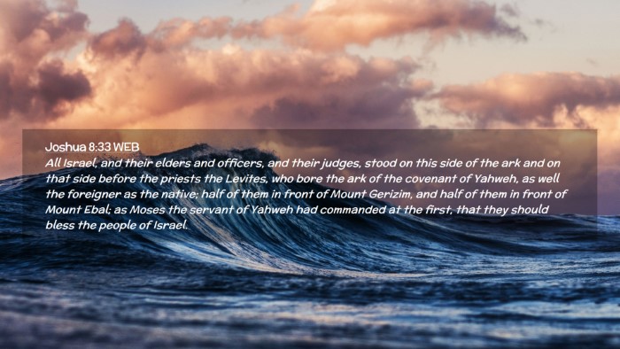Picture 02 - Joshua 8:33 WEB Desktop Wallpaper - All Israel, and their elders and officers, and - Desktop Bible Verse Wallpaper