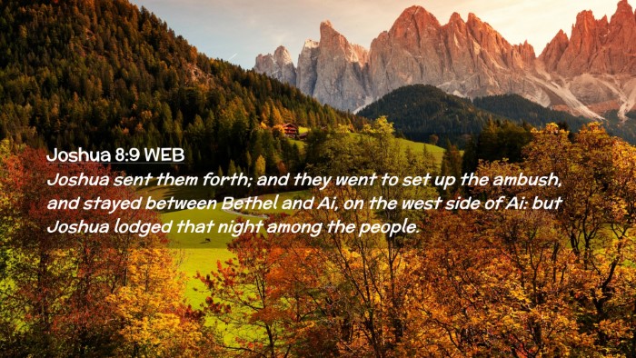 Picture 02 - Joshua 8:9 WEB Desktop Wallpaper - Joshua sent them forth; and they went to set up - Desktop Bible Verse Wallpaper