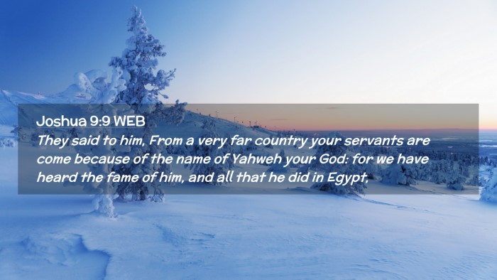 Picture 02 - Joshua 9:9 WEB Desktop Wallpaper - They said to him, From a very far country your - Desktop Bible Verse Wallpaper