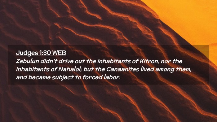 Picture 02 - Judges 1:30 WEB Desktop Wallpaper - Zebulun didn't drive out the inhabitants of - Desktop Bible Verse Wallpaper