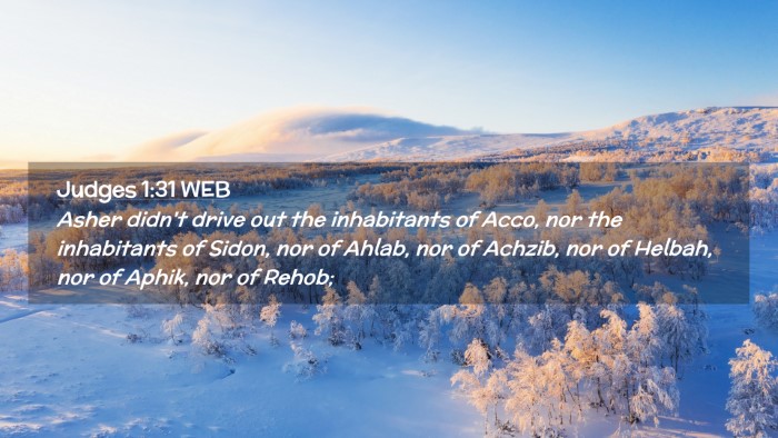 Picture 02 - Judges 1:31 WEB Desktop Wallpaper - Asher didn't drive out the inhabitants of Acco, - Desktop Bible Verse Wallpaper