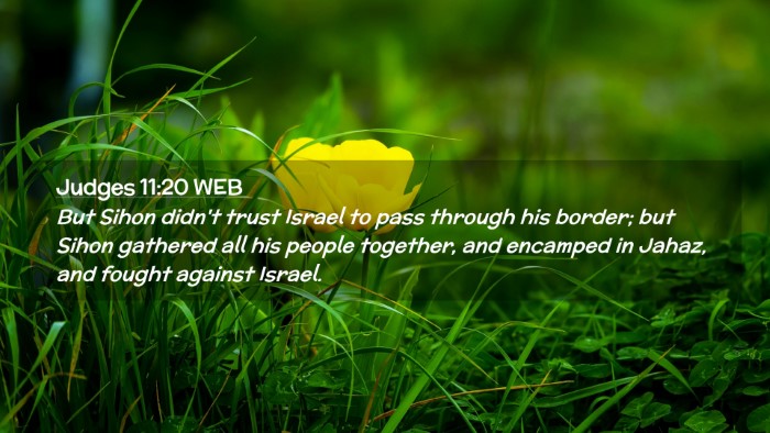 Picture 02 - Judges 11:20 WEB Desktop Wallpaper - But Sihon didn't trust Israel to pass through his - Desktop Bible Verse Wallpaper