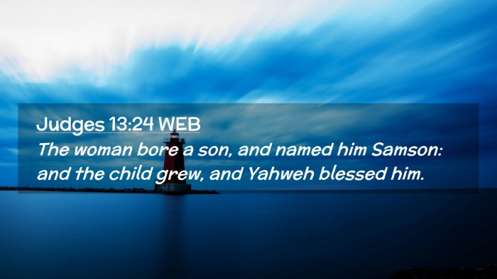 Picture 02 - Judges 13:24 WEB Desktop Wallpaper - The woman bore a son, and named him Samson: and - Desktop Bible Verse Wallpaper