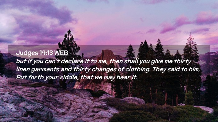 Picture 02 - Judges 14:13 WEB Desktop Wallpaper - but if you can't declare it to me, then shall you - Desktop Bible Verse Wallpaper
