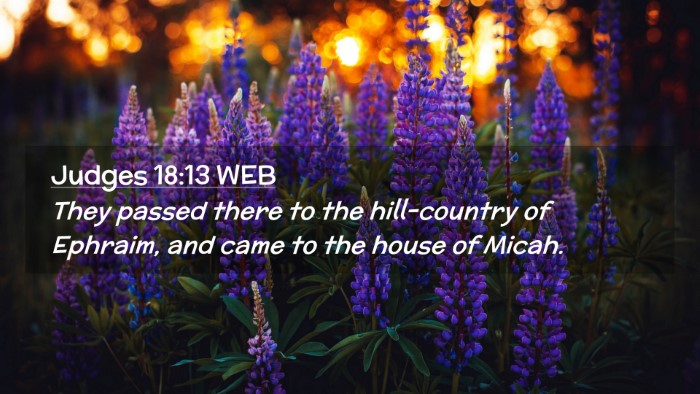 Picture 02 - Judges 18:13 WEB Desktop Wallpaper - They passed there to the hill-country of Ephraim, - Desktop Bible Verse Wallpaper
