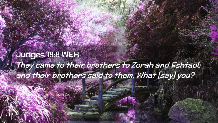 Picture 02 - Judges 18:8 WEB Desktop Wallpaper - They came to their brothers to Zorah and Eshtaol: - Desktop Bible Verse Wallpaper