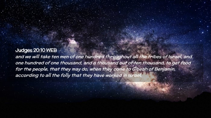 Picture 02 - Judges 20:10 WEB Desktop Wallpaper - and we will take ten men of one hundred - Desktop Bible Verse Wallpaper