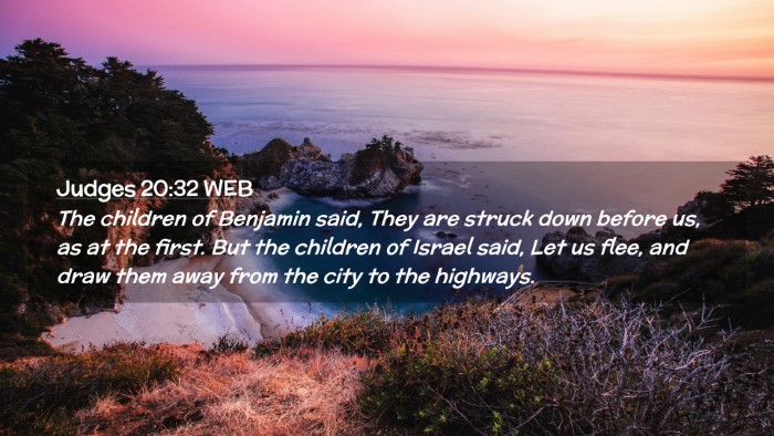 Picture 02 - Judges 20:32 WEB Desktop Wallpaper - The children of Benjamin said, They are struck - Desktop Bible Verse Wallpaper