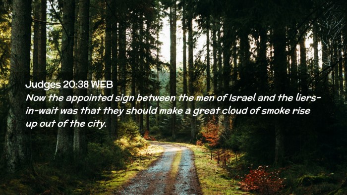 Picture 02 - Judges 20:38 WEB Desktop Wallpaper - Now the appointed sign between the men of Israel - Desktop Bible Verse Wallpaper