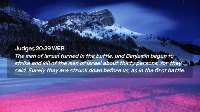 Picture 02 - Judges 20:39 WEB Desktop Wallpaper - The men of Israel turned in the battle, and - Desktop Bible Verse Wallpaper