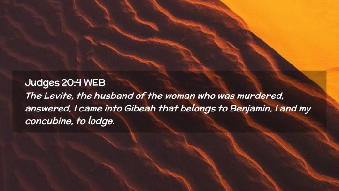 Picture 02 - Judges 20:4 WEB Desktop Wallpaper - The Levite, the husband of the woman who was - Desktop Bible Verse Wallpaper