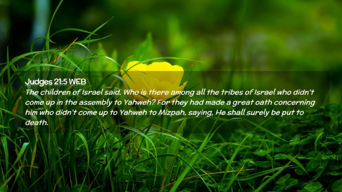 Picture 02 - Judges 21:5 WEB Desktop Wallpaper - The children of Israel said, Who is there among - Desktop Bible Verse Wallpaper