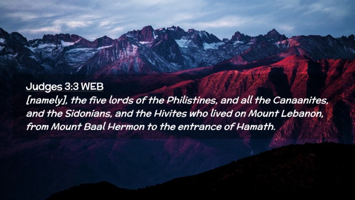 Picture 02 - Judges 3:3 WEB Desktop Wallpaper - [namely], the five lords of the Philistines, and - Desktop Bible Verse Wallpaper