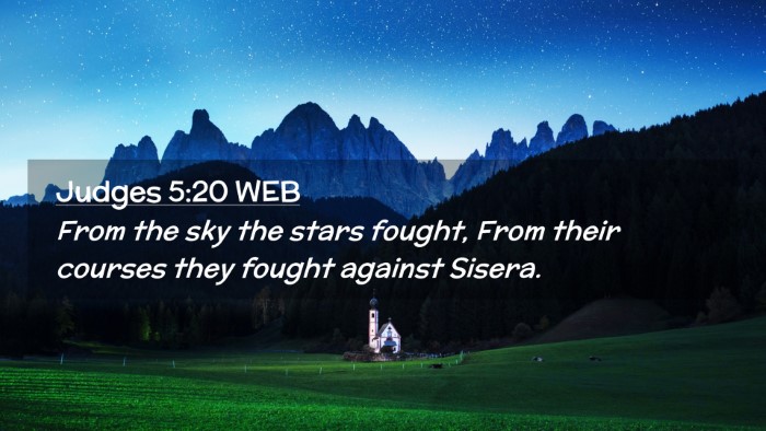 Picture 02 - Judges 5:20 WEB Desktop Wallpaper - From the sky the stars fought, From their courses - Desktop Bible Verse Wallpaper