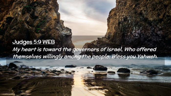 Picture 02 - Judges 5:9 WEB Desktop Wallpaper - My heart is toward the governors of Israel, Who - Desktop Bible Verse Wallpaper