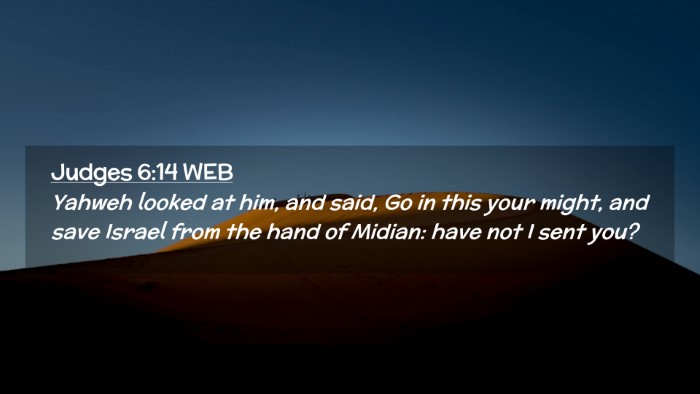 Picture 02 - Judges 6:14 WEB Desktop Wallpaper - Yahweh looked at him, and said, Go in this your - Desktop Bible Verse Wallpaper