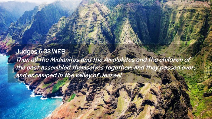 Picture 02 - Judges 6:33 WEB Desktop Wallpaper - Then all the Midianites and the Amalekites and - Desktop Bible Verse Wallpaper