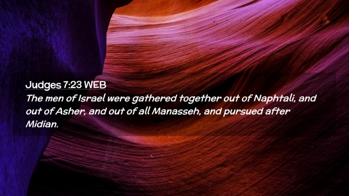 Picture 02 - Judges 7:23 WEB Desktop Wallpaper - The men of Israel were gathered together out of - Desktop Bible Verse Wallpaper