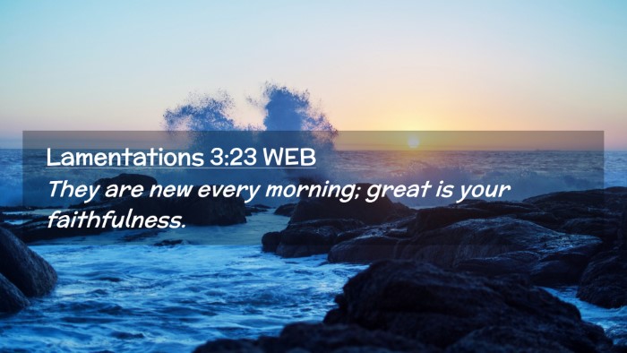 Picture 02 - Lamentations 3:23 WEB Desktop Wallpaper - They are new every morning; great is your - Desktop Bible Verse Wallpaper