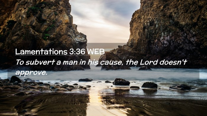 Picture 02 - Lamentations 3:36 WEB Desktop Wallpaper - To subvert a man in his cause, the Lord doesn't - Desktop Bible Verse Wallpaper