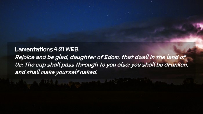 Picture 02 - Lamentations 4:21 WEB Desktop Wallpaper - Rejoice and be glad, daughter of Edom, that dwell - Desktop Bible Verse Wallpaper