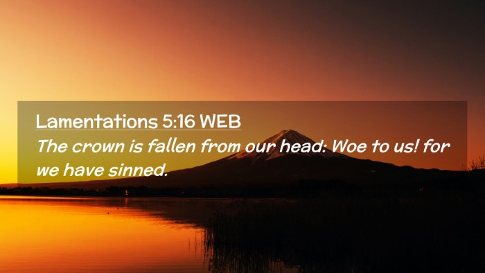 Picture 02 - Lamentations 5:16 WEB Desktop Wallpaper - The crown is fallen from our head: Woe to us! for - Desktop Bible Verse Wallpaper