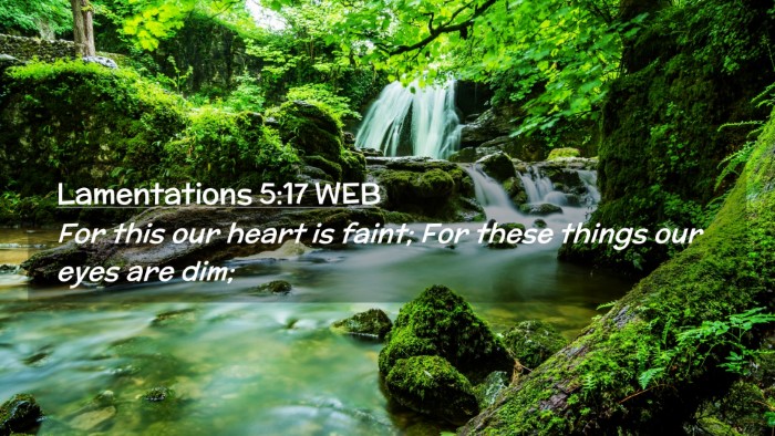 Picture 02 - Lamentations 5:17 WEB Desktop Wallpaper - For this our heart is faint; For these things our - Desktop Bible Verse Wallpaper