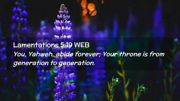 Picture 02 - Lamentations 5:19 WEB Desktop Wallpaper - You, Yahweh, abide forever; Your throne is from - Desktop Bible Verse Wallpaper