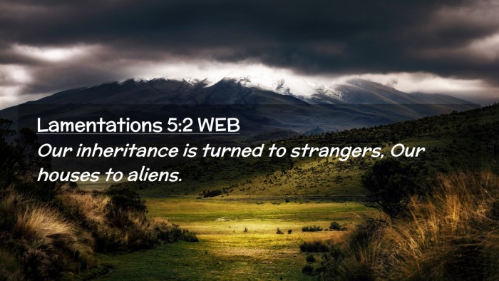 Picture 02 - Lamentations 5:2 WEB Desktop Wallpaper - Our inheritance is turned to strangers, Our - Desktop Bible Verse Wallpaper