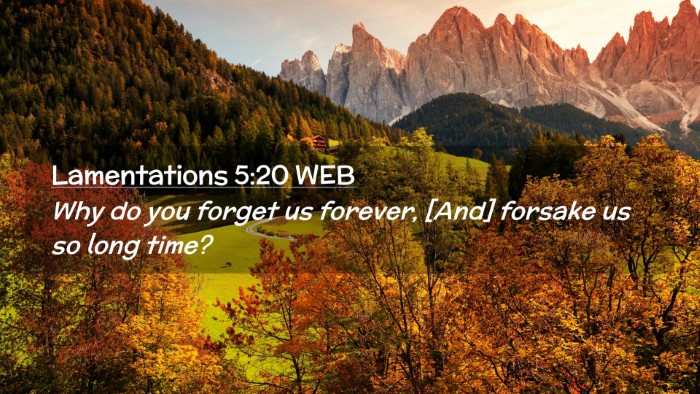 Picture 02 - Lamentations 5:20 WEB Desktop Wallpaper - Why do you forget us forever, [And] forsake us so - Desktop Bible Verse Wallpaper
