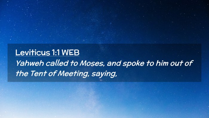 Picture 02 - Leviticus 1:1 WEB Desktop Wallpaper - Yahweh called to Moses, and spoke to him out of - Desktop Bible Verse Wallpaper